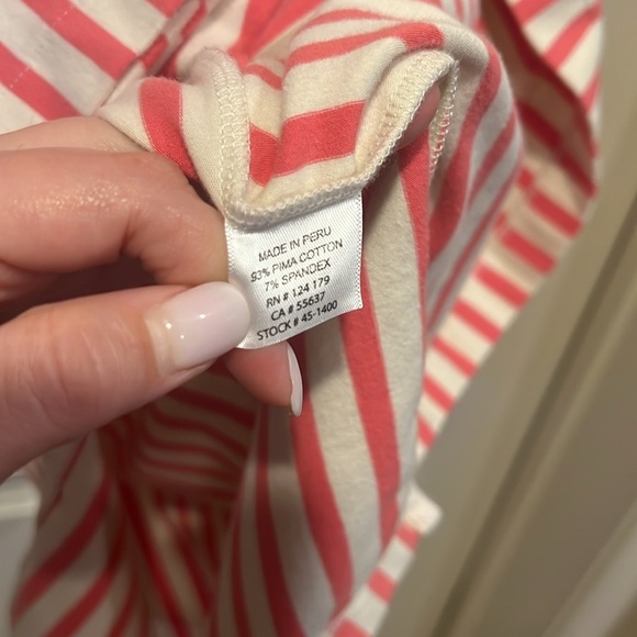 Johnston & Murphy Coral and Cream Striped Cotton Tank Dress - Picture 7 of 7